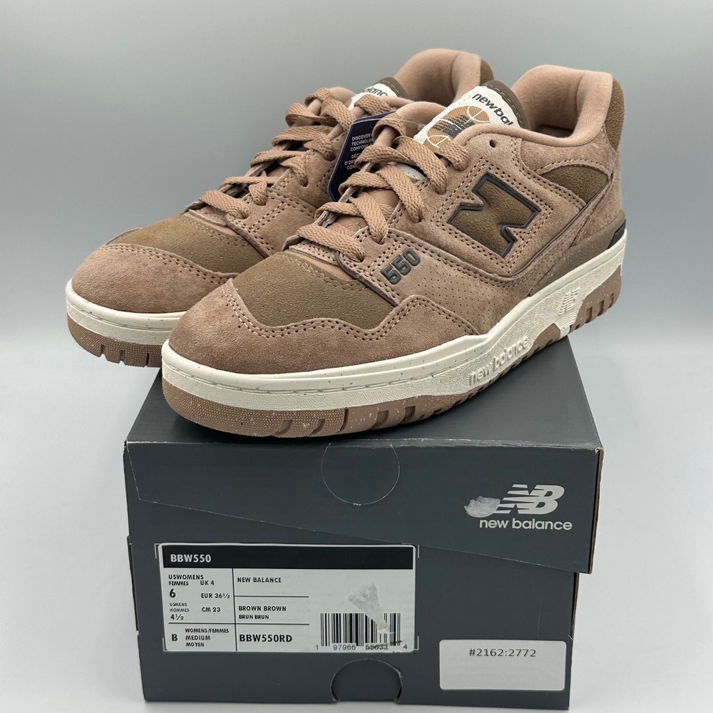 New Balance 550 Brown Suede Shoe BBW550RD Neutral Minimal Streetwear Women 6 NIB - Picture 3 of 12